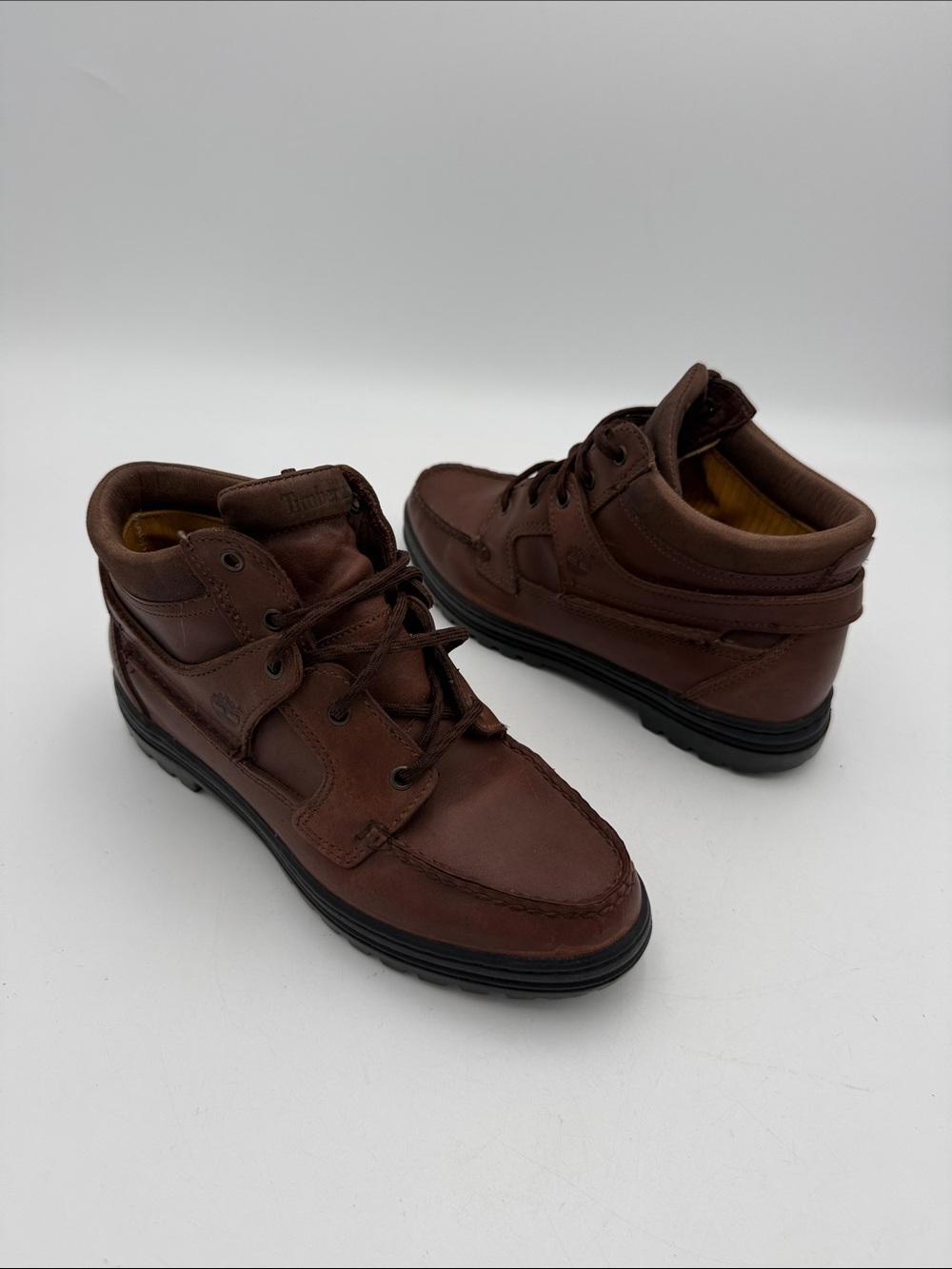 Vintage Timberland women  Brown Leather Lace-Up Boots 6 women gortex